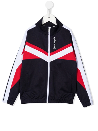 Palm Angels Kids' Boy Jacket With Sections In Blu