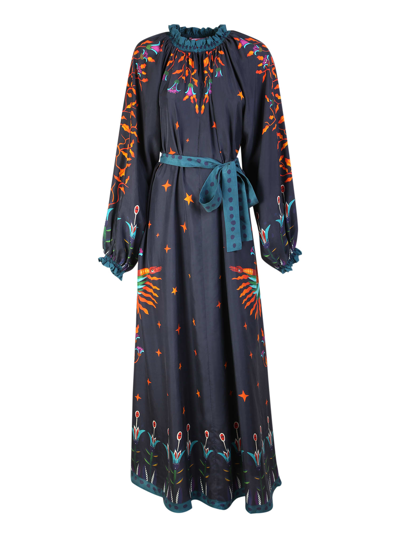 La Doublej Cerere Printed Silk Dress In Multi