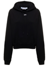 OFF-WHITE OFF WHITE WOMANS BLACK COTTON HOODIE WITH LOGO