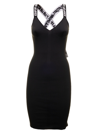 Off-white V-neck Midi Dresses In White/black