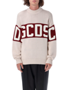 Gcds Intarsia-knit Ribbed Jumper In Off White