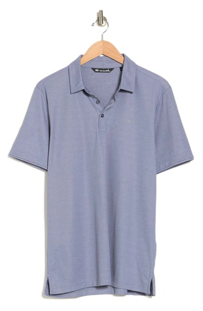 Travismathew Excursion Knit Polo In Heather Vintage Indigo