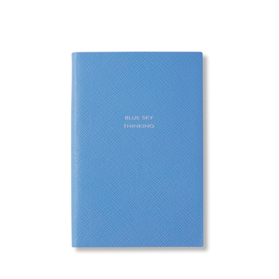 Smythson Blue Sky Thinking Chelsea Notebook In Panama In Nile Blue