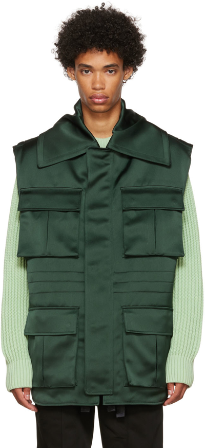 Ami Alexandre Mattiussi Green Polyester Vest In Evergreen/311
