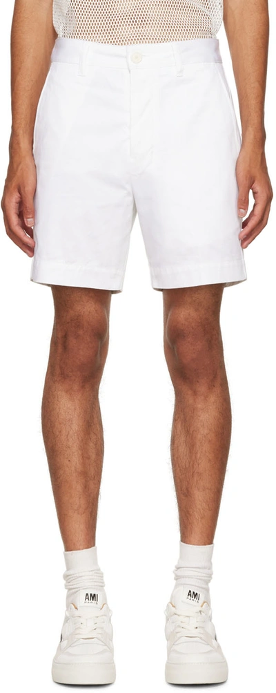 Ami Alexandre Mattiussi Cotton Chino Shorts In White