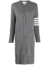 Thom Browne Grey Milano Stitch 4-bar Long Cardigan