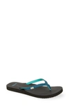 Sanuk 'yoga Joy' Flip Flop In Deep Teal