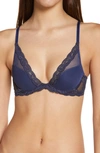 Natori Feathers Underwire Contour Bra In True Navy