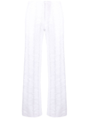 Cecilie Bahnsen Distressed Flared Trousers In White