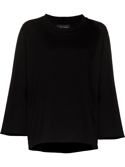 Les Tien Black Long Sleeve Cotton T-shirt