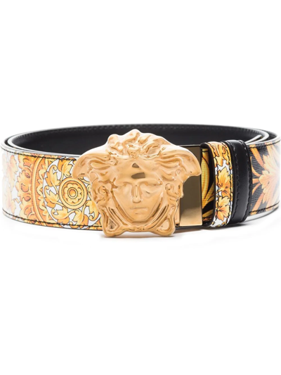 Versace Medusa-buckle Belt In Schwarz