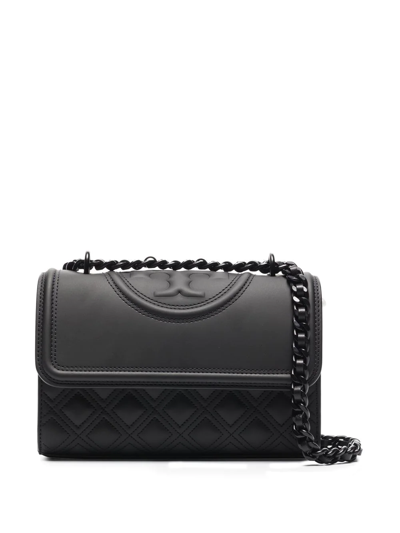 Tory Burch Embossed-logo Shoulder Bag In Schwarz