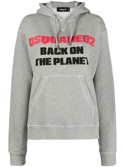 Dsquared2 Slogan-print Hoodie In Grey