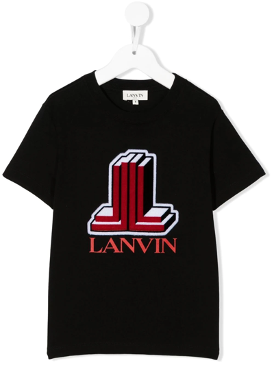 Lanvin Enfant Kids' Logo-print Detail T-shirt In Schwarz
