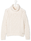 CHLOÉ POLO-NECK CABLE-KNIT JUMPER