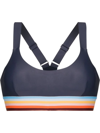 The Upside Rainbow-stripe Sports Bra In Blau