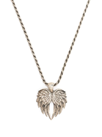 Emanuele Bicocchi Wings Pendant Necklace In Silver