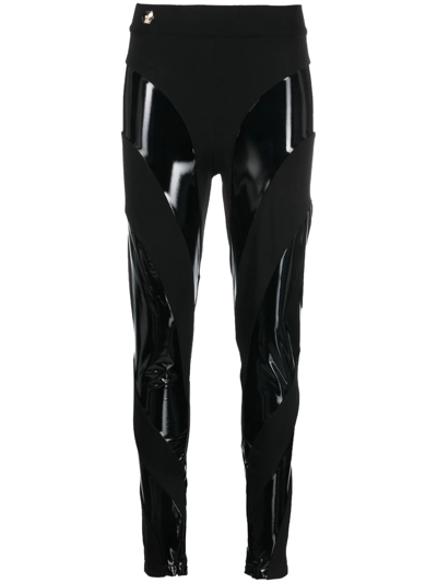 Philipp Plein Contrasting Panel Leggings In Black