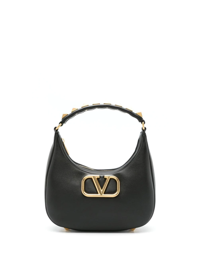 Valentino Garavani Stud Sign Shoulder Bag In Black