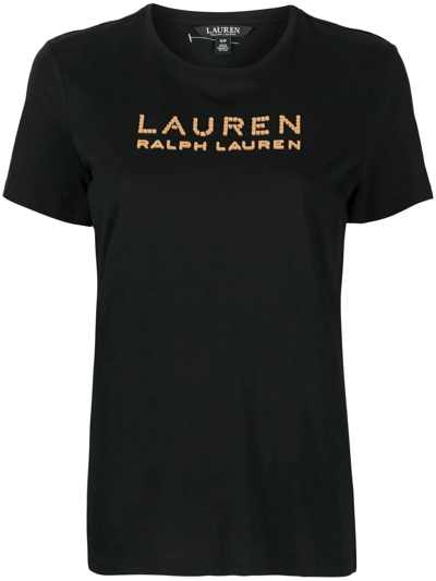 Lauren Ralph Lauren Katlin Logo-print T-shirt In Schwarz