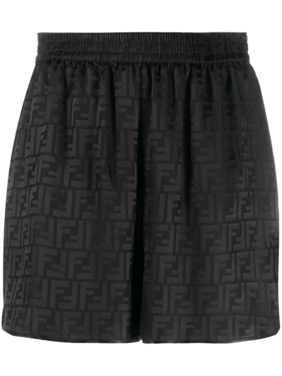 Fendi Ff Monogram Shorts In Black