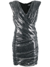 BALMAIN EMBELLISHED WRAP MINI DRESS