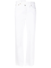 Agolde Crossover Slim-cut Jeans In Weiss