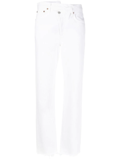 Agolde Crossover Slim-cut Jeans In White