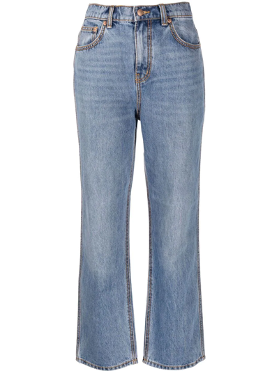 Tory Burch Straight-leg Denim Jeans In Light Wash