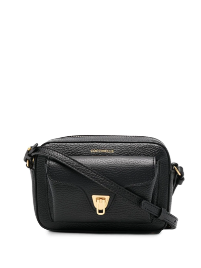 Coccinelle Beat Leather Crossbody Bag In Schwarz