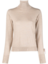 Golden Goose Distressed Roll-neck Virgin Wool Jumper In Neutrals