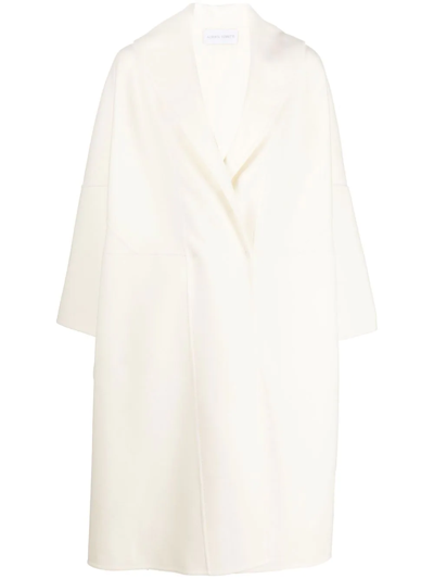 Alberta Ferretti Oversized Wrap Coat In White