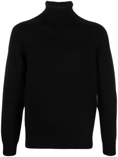 Dondup Fine-knit Roll-neck Jumper In Black