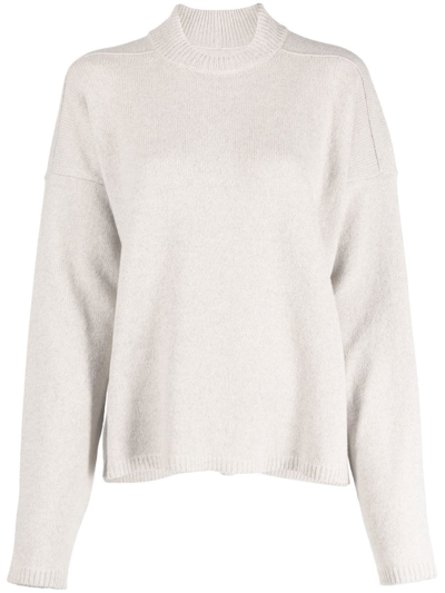 Rick Owens Long-sleeve Knitted Jumper In Off-white