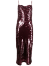 Shop Vince Spaghetti Strap Party Dress In Violett