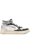 Autry Super Vintage Distressed Leather High-top Sneaker In Multi