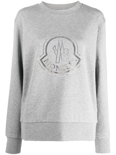 Moncler Logo-print Sweatshirt In Grey