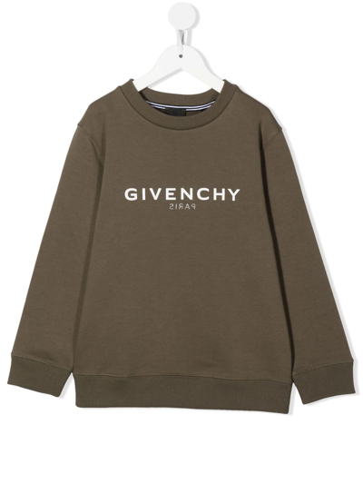 Givenchy Green Cotton Sweatshirt With Logo Kids Boy