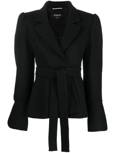 Rochas Fine Wool Bouclé Blazer In Black