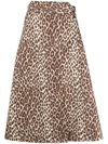 Jil Sander Leopard-print Midi Skirt In Nude