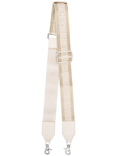 Zadig & Voltaire Logo-print Detail Bag Strap In Gold