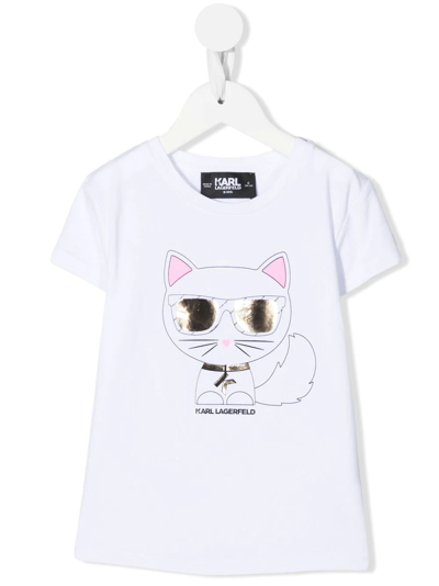 Karl Lagerfeld Logo Crew-neck T-shirt In Weiss
