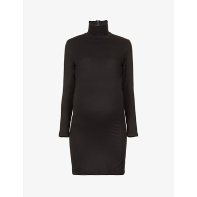 Bumpsuit The Nicole Turtleneck Stretch-jersey Mini Dress In Black