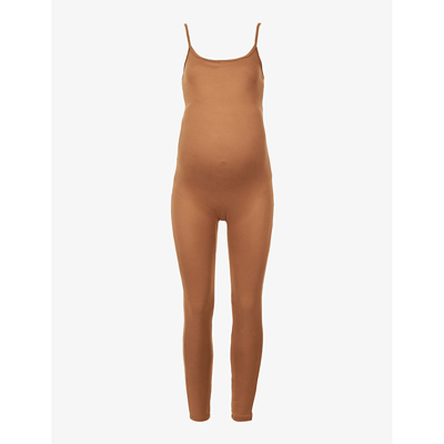 Bumpsuit Maternity The Kate Sleeveless Stretch-jersey Unitard In Mocha