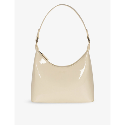 Glynit Molly Patent Faux-leather Shoulder Bag In White