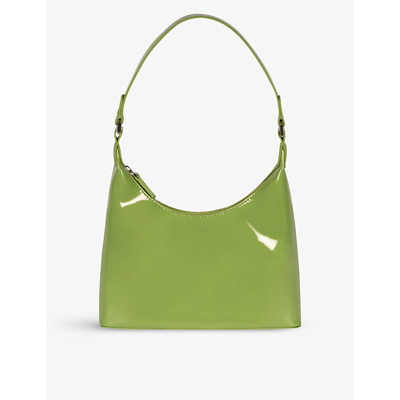 Glynit Molly Patent Faux-leather Shoulder Bag In Green