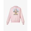 Moschino Robot Bear Graphic-print Relaxed-fit Organic-cotton Hoody In Fantasy Print Pink