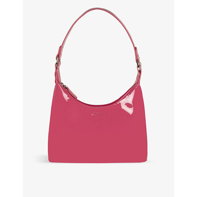 Glynit Molly Patent Faux-leather Shoulder Bag In Poppy Pink