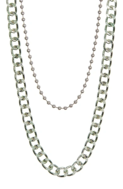 Abound Curb Chain Necklace In Green- Silver