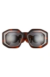 Versace 56mm Square Sunglasses In Havana/ Dark Grey